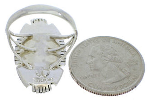 Multicolor Inlay Southwest Silver Ring Size 5-3/4 TX40775